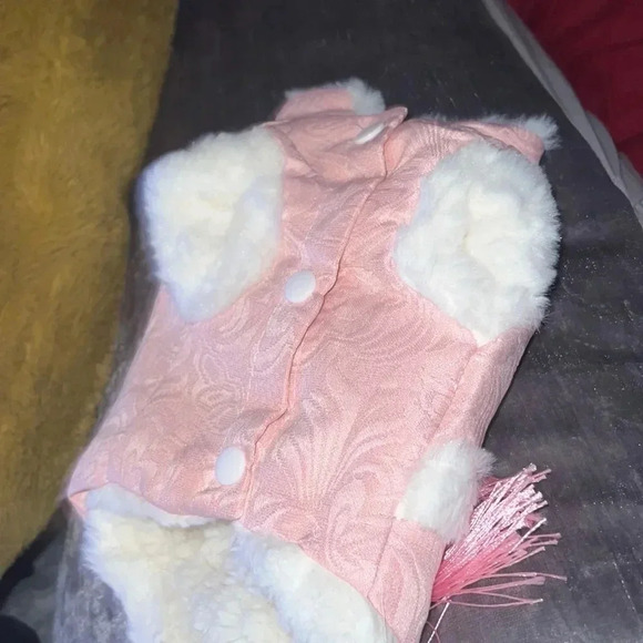 Fashion Luxe pink faux fur Traditional dog suit Sz S - Picture 7 of 9